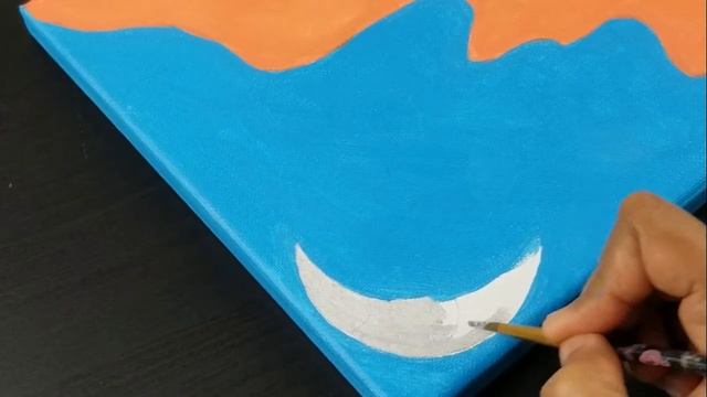 Art# 27 | Simple DIY painting | Sun and Moon | Acrylic painting tutorial | смотреть онлайн