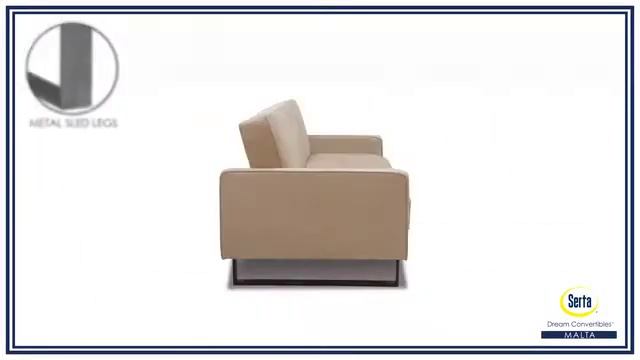Serta Sleeper Malta Microfiber Sofa Bed Sleeper in Taupe with Memory Foam From The Futon Shop смотреть онлайн