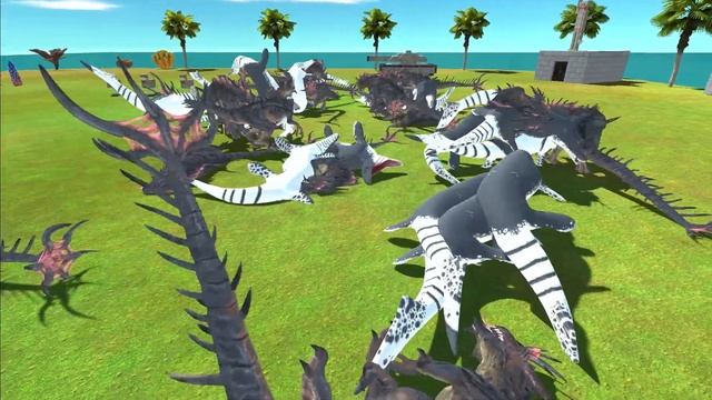 Aquatics Revolt Battle with Bloop, Megalodon, Whale VS Team Biollante Animal Revolt Battle Simulato смотреть онлайн