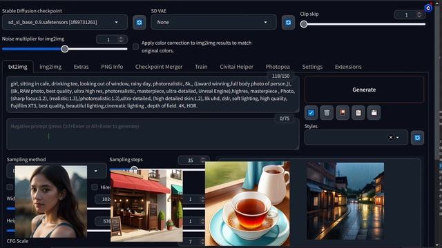 Установка поддержки XL в Stable Diffusion Automatic 1111 версии 1.5.0 смотреть онлайн