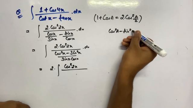 Integrate (cos 4x + 1)/(cot x - tan x) dx смотреть онлайн