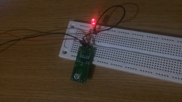 RCWL-0516 Doppler (radar) module in test