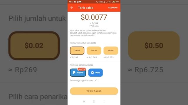 Cara dapat uang gratis di aplikasi bisa dapat saldo PayPal/dana смотреть онлайн