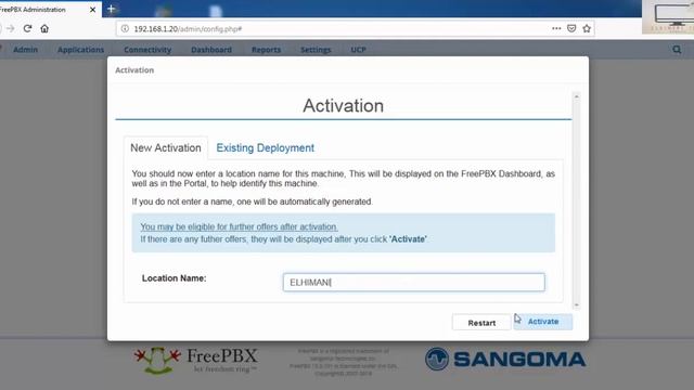 Tutorial 2 Activation FREEPBX And Update Admin Module
