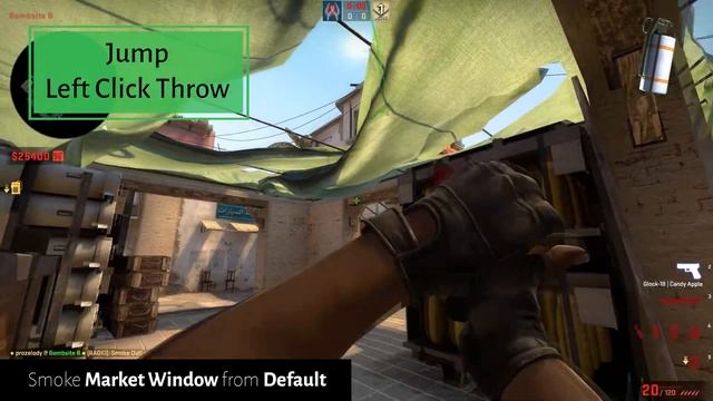 CSGO GUIDE: MIRAGE T SIDE Smokes, Flashes & Molotovs 2021 (64 Tick) смотреть онлайн