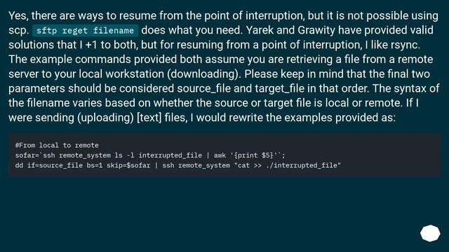 Is there a way to resume an interrupted scp of a file? смотреть онлайн