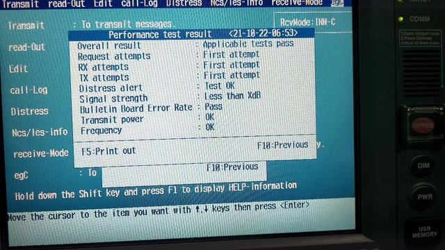 Self-tests on Inm-C JRC JUE-87. Performance monitoring test, RAM/ROM test, distress button test. смотреть онлайн