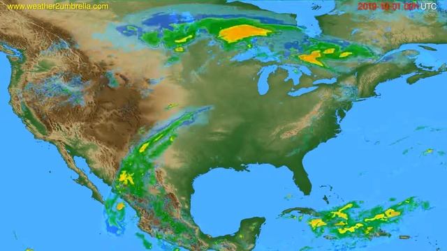 Radar forecast USA & Canada // modelrun: 12h UTC 2019-09-30 смотреть онлайн
