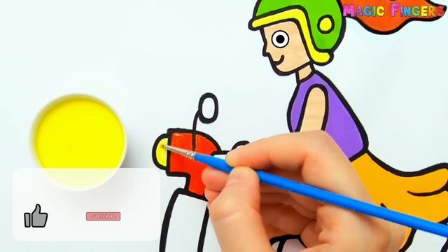 Sepeda Motor Listrik Menggambar, Melukis, Mewarnai untuk Anak & Balita | Bagaimana Menggambar #339 смотреть онлайн