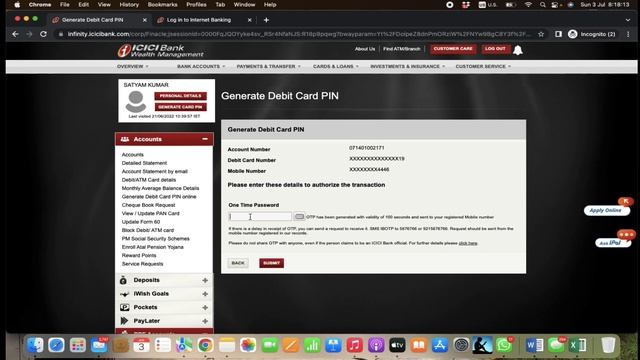 ICICI bank main Apna debit card ka pin kaise change kare || ICICI bank main atm card ka pin || смотреть онлайн