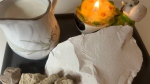 ASMR crunch of chalk&clay_Мел Петропавлока и паста из Туркестана белого в сливках