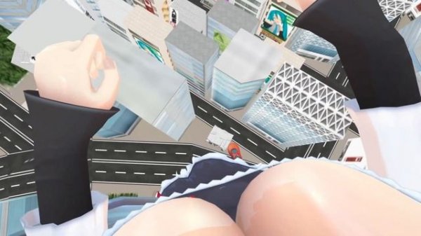 Mmd giantess | cute giant girl still growing | attack on city | added sound