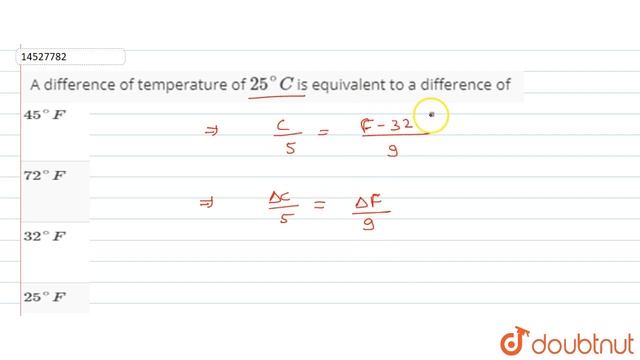A Different Of Temperature Of `25^(@)C` Is Equivalent To A Difference Of