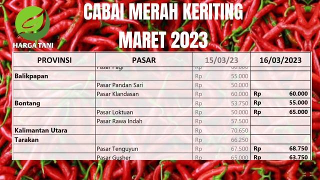 Harga Cabai Keriting Hari Ini Kamis 16 Maret 2023 смотреть онлайн