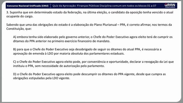 CNU | Quiz da Aprovação: Bloco 01 ao 07 | Finanças Públicas com Anderson Ferreira смотреть онлайн