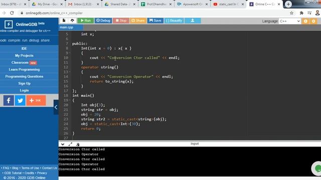 Static Cast with example in C++ смотреть онлайн
