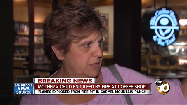 Fire ball bursts from fire pit outside coffee shop смотреть онлайн