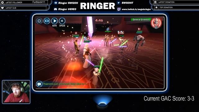 Ringer Plays SWGOH: GAC 14 3 1 Ringer vs Battousai смотреть онлайн