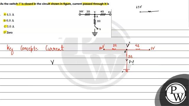 As the switch \( S \) is closed in the circuit shown in figure, current passed through it is смотреть онлайн