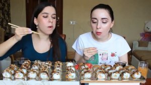 ⭐️АЙКА ЭМИЛИ и АСК ФАТИМА Мукбанг⭐️ Лучший русский мукбанг Russian mukbang | 스시 롤  먹방