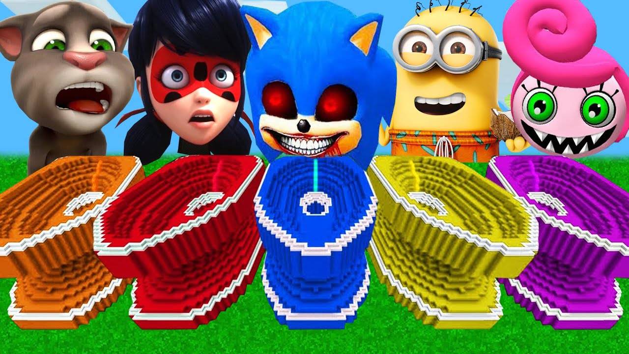 ВЫБЕРИ ПРАВИЛЬНЫЙ ТУАЛЕТ ЛЕДИ БАГ СОНИК МАМА ДЛИННЫЕ НОГИ ГОВОРЯЩИЙ ТОМ МИНЬОН В МАЙНКРАФТ смотреть онлайн