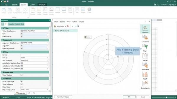 Infographic Tools: Creating Radar Point Chart in Report - [Shot on version 2015.2]