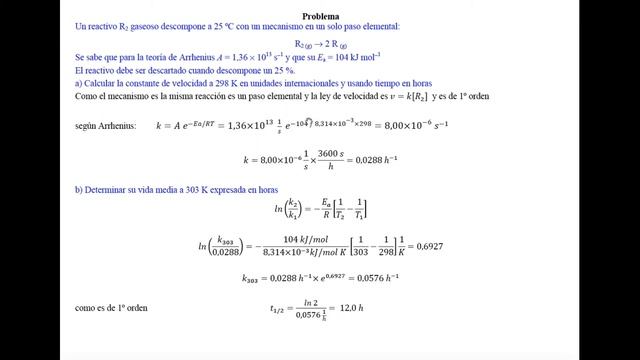 Un problema resuelto de cinética química смотреть онлайн