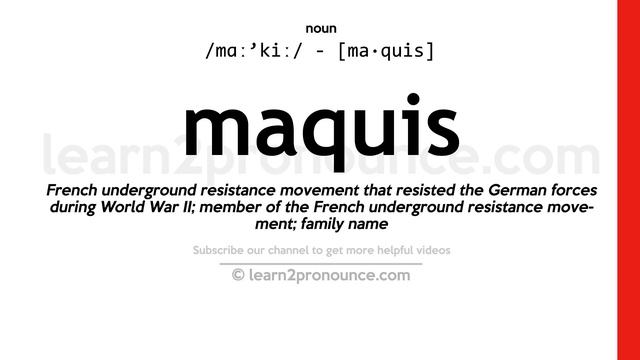 Pronunciation of Maquis | Definition of Maquis смотреть онлайн