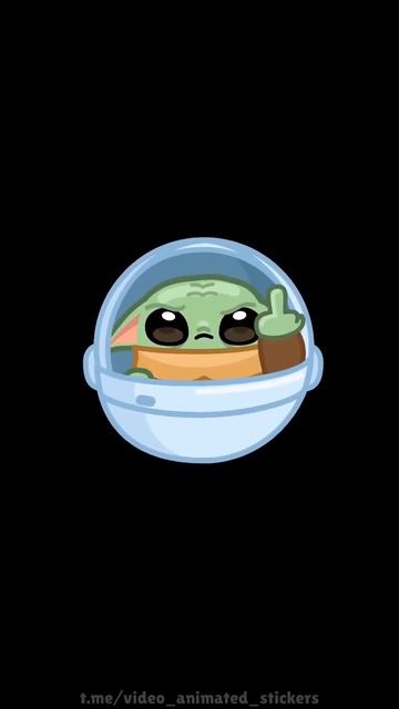 Baby Yoda sticker pack. Get Out Animated Sticker | Стикерпак «Малыш Йода». Стикер «Убирайся» смотреть онлайн