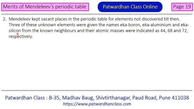 Merits of Mendeleev's Periodic Table - Textbook Page 19 смотреть онлайн