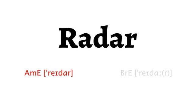 How to Pronounce radar in American English and British English смотреть онлайн