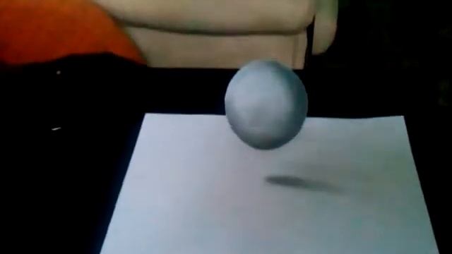 3D рисунок на бумаге, карандашом. Сфера. смотреть онлайн
