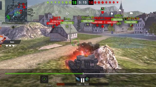 World of tanks Blitz бой на FV215b 183 в режиме Big boss смотреть онлайн