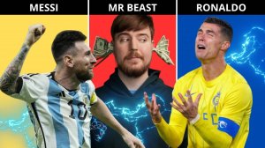 Comparison Ronaldo vs MrBeast vs Messi