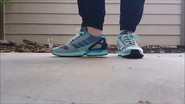 Adidas Originals ZX Flux Weave in Mint Teal Grey (ON FEET) смотреть онлайн