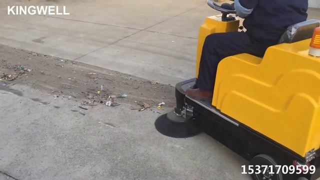 KINGWELL KW-1200 Ride-on Electric Road Sweeper Floor Sweeper Street Sweeper 电动扫地机 扫地车 环卫车 смотреть онлайн