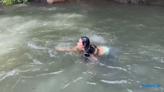 Wetlook Jeans | Wetlook Girl Gets Wet In A Mountain Stream | Wetlook In Clothes