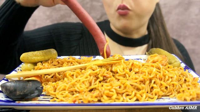 ASMR Seafood + Spicy Ramen Noodles🔥(No Talking) #ramen #seafood #shorts #youtube #noodles #short смотреть онлайн