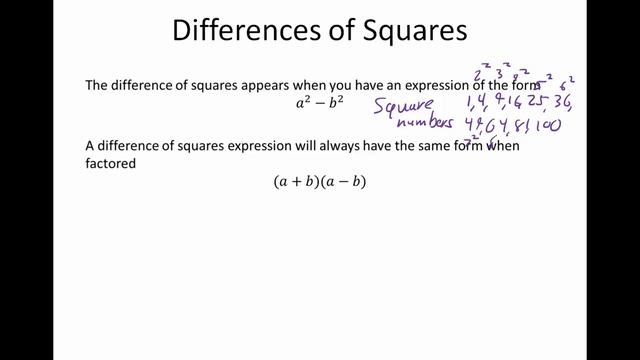 Adv. Alg. Chapter 4.3.2: Difference of Squares смотреть онлайн