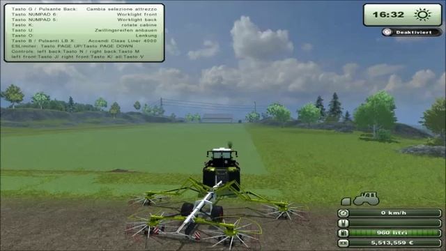 Farming simulator 2013-Lavorazione erba,taglio,ranghinatura e raccolta-krone BigM 500.mp4 смотреть онлайн