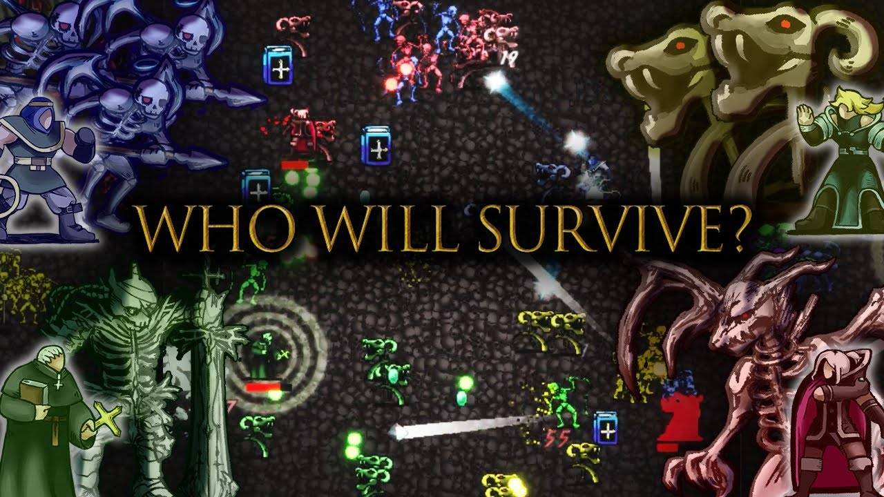 128. Совместная выживание нежити | Vampire Survivors Styled Battle | Кто победит? смотреть онлайн