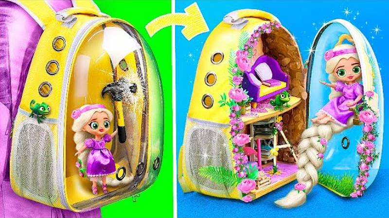 Домик в рюкзаке для Рапунцель - 30 идей для кукол ЛОЛ смотреть онлайн