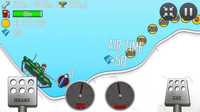 Hill Climb Racing Tank on Arctic 1884m смотреть онлайн