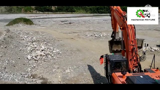 tata hitachi 370 excavator loading in damper tipper смотреть онлайн