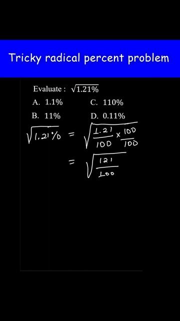Tricky radical percent problem #mathhack #shorts #math смотреть онлайн