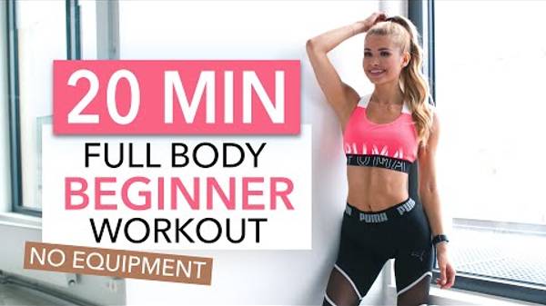 20 MIN FULL BODY WORKOUT Beginner Version No Equipment I Pamela Reif смотреть онлайн