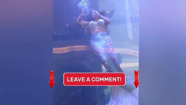 Quick thinking ‘mermaid’ narrowly escapes drowning after tail gets caught in aquarium tank смотреть онлайн