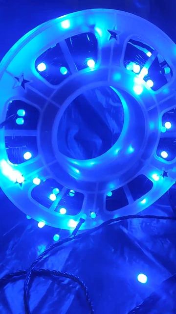 Электрогирлянда нить LED, 50 метров катушка, цвет холодный синий матовый смотреть онлайн