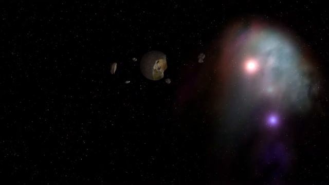 Spaceship stock footage of a shattered planet orbiting a pulsar. смотреть онлайн