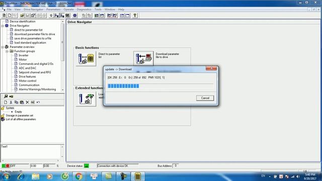 SIEMENS MICROMASTER 440 430 420 411 410 - UPLOAD DOWNLOAD PARAMETERS WITH DRIVEMONITOR V5.5 SOFTWAR смотреть онлайн
